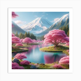 Pink trees 3 Art Print