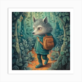 Wolf In The Woods Art Print