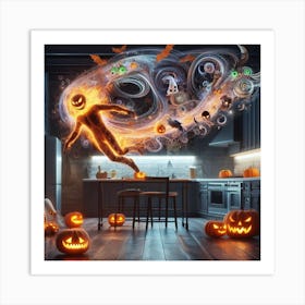 Halloween In The Kitchen Art Print