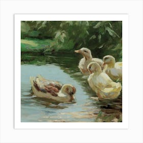 Ducks In The Pond Art Print