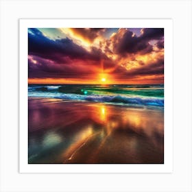 Sunset On The Beach 170 Art Print