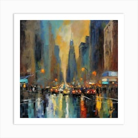 New York City At Night Art Print