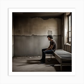 Man In An Abandoned Room Art Print