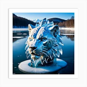 Ice Sculpture Of A Lion Art Print