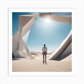 Man In The Desert 93 Art Print