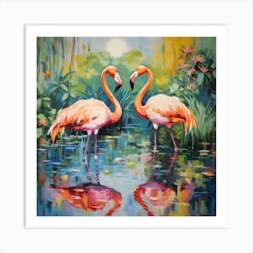 Flamingos Art Print