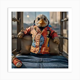 Stuffed Bird On A Bus Art Print