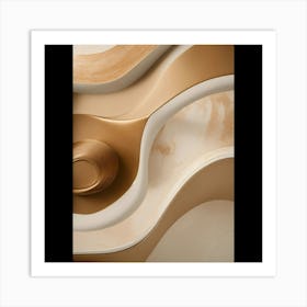 Gold And White 1 Art Print