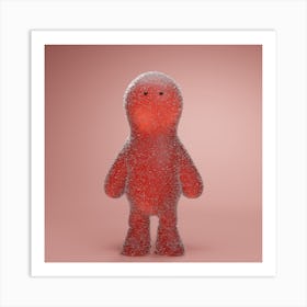 3d Illustration Of A Red Man Art Print