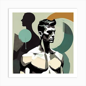 The Male Illustrations Man With Sha Art Print
