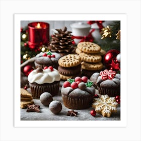 Christmas Desserts 1 Art Print