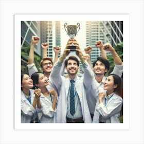 Teamwork In The Office Art Print