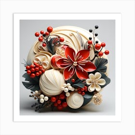 Christmas Flower Bouquet Art Print