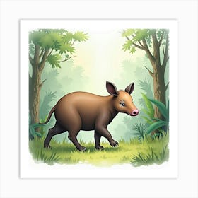 Wild Boar In The Forest Art Print