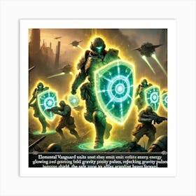 Elemental Vanguard With Energy Shields Art Print