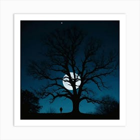 Moonlit Tree Art Print