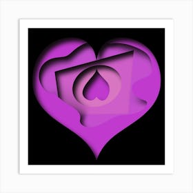 Heart Of Love paper cut Art Print