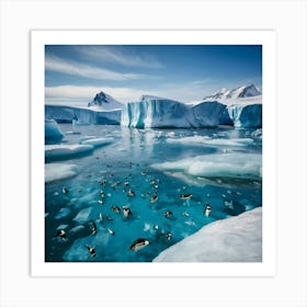 Antarctic Penguins Art Print