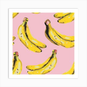 Bananas On Pink Background Art Print
