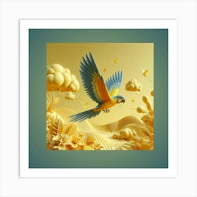 Parrot In Flight Art Print