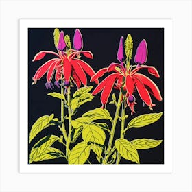 Fuchsia 2 Pop Art Illustration Square Art Print