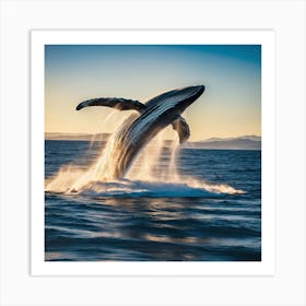 Humpback Whale Jumping Art Print