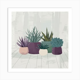 Succulents In Pots 6 Art Print