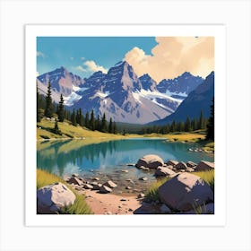 Enchanted Alpine Lake Art Print