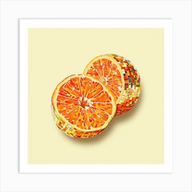 Disco Ball Orange Art Print