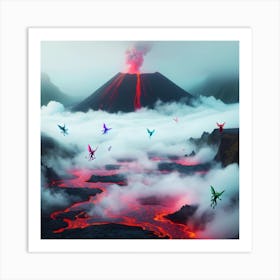 Lava Dragons Art Print