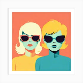 Two Women In Sunglasses Art Print