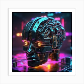 Futuristic Robot Head 13 Art Print