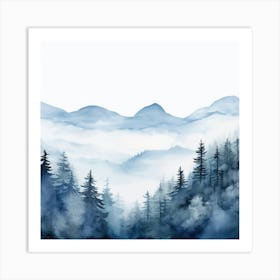 Watercolor Of A Forest Art Print