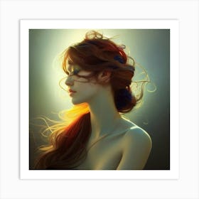 Beautiful Woman With Long Hair Art Print