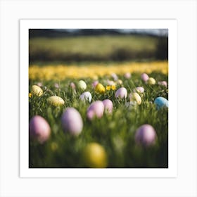 Easter Eggs In A Field Art Print