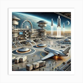 Earth Spaceports Converted Art Print