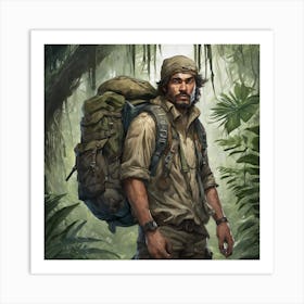 Man In The Jungle Art Print