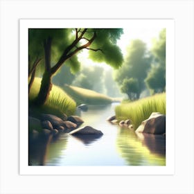 River In The Forest 7 Art Print