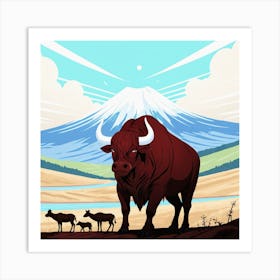 Bull In The Mountains Art Print