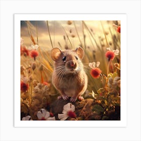 Mouse In The Field Art Print
