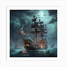 A ghost pirate ship 11 Art Print
