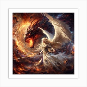 Female dragon warrior Art Print