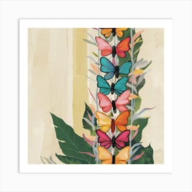 Butterflies On A Tree 1 Art Print