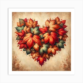 Autumn Heart Art Print Art Print