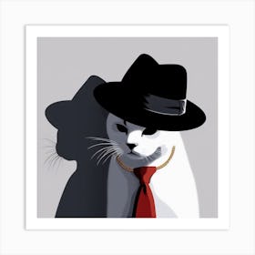 Maffia Cat In A Hat Art Print
