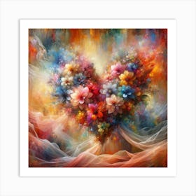 Heart Of Flowers Art Print