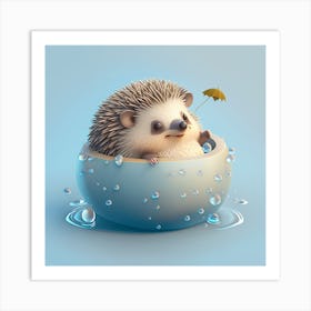 Hedgehog In An Egg Art Print