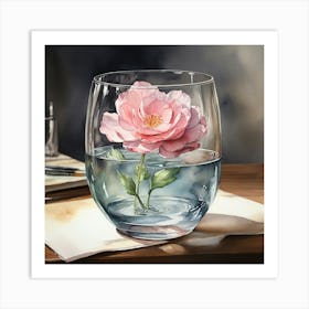 Peony In Water Art Print