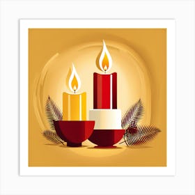 Christmas Candle 4 Vector art Art Print