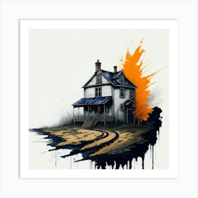 Colored House Ink Painting (112) Art Print